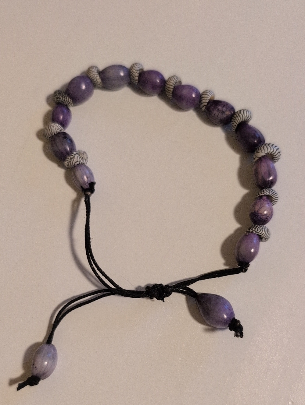 EUC Purple Beaded Adjustable Bracelet